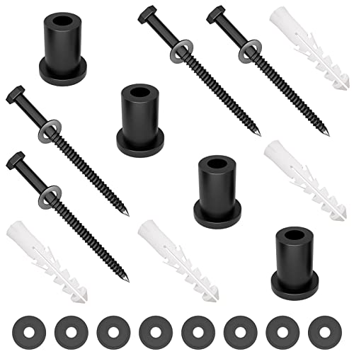 DonYoung 4PCS Sliding Barn Door Hardware Track Spacers and Lag Bolts for Flat Track Rolling Roller Assemblies Connecting Device Steel Connector Adjustable Spacer with Screws (1-5/16