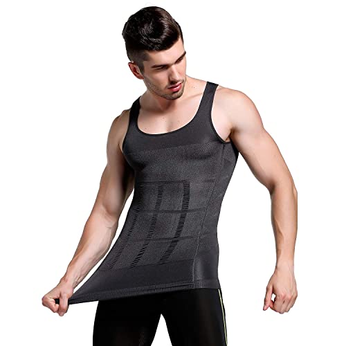 Image of Olivio Men's Slimming Body Shaper Vest Shirt Abs Abdomen Slim Stretchable Tummy Tucker Vest