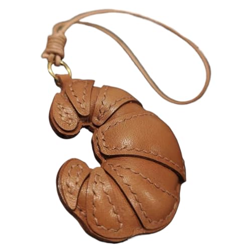 Porte-clés croissant en cuir fait main, bijou de sac chic pour femme