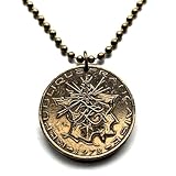 1980 France 10 Franc coin pendant French map Paris Eiffel Tower Marseille Lyon Toulouse Le Havre Mont Saint-Michel Rennes Reims Angers Bordeaux Nice Strasbourg Lille Montpellier Avignon Nantes n000133