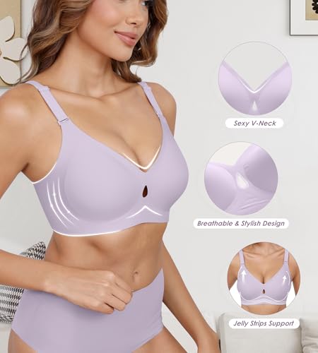 Image of DEANGELMON Bras for Women No Underwire Wireless Push Up Bras - Seamless Full Coverage Bralettes Comfortable Everyday Bra