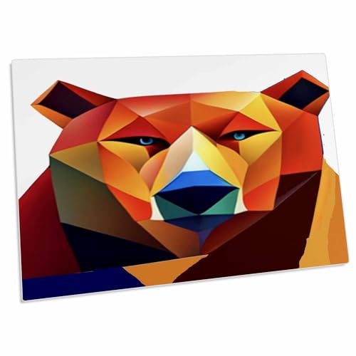 Alfombrilla de escritorio 3dRose con diseño cubista de oso miniatura 1