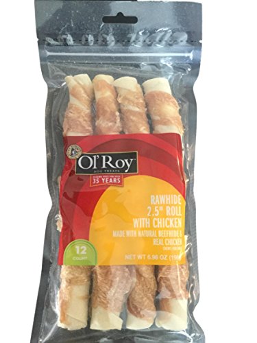 Ol' Roy Dog Treats, Rawhide Chicken Twists 2.5 inch, 12 Count