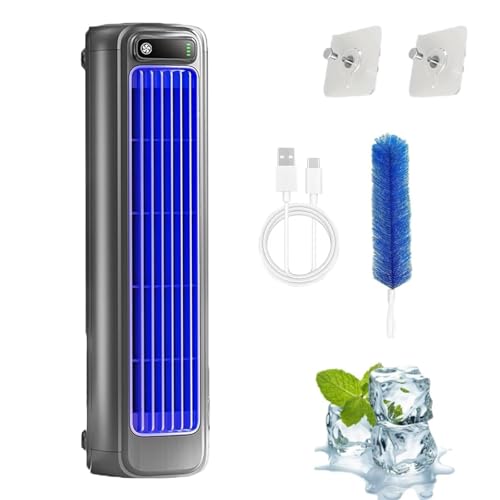 Hoffmarkt Cooling Ace, Hoffmarkt Cooling Ace Klimaanlage, Portable Air Conditioner with 3 Speeds, Rechargeable Quiet Desktop Tower Fan, Compact, Long- Lasting Battery (A, USB- Ladefunktion)