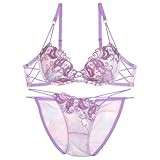 [dazzy] ≪7/10 UP≫ブラジャー ショーツ セット 【Reinest】 オーロラボタニカル ブラジャー バック 透け フルバック ショーツ 下着 レディース フルバック セクシー 過激 上下セット ブラジャー ショーツ セット 大きいサイズ セクシー 可愛い パープル A75