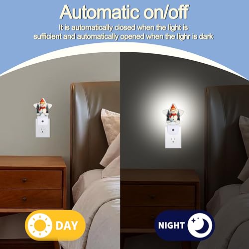Image of Night Light,Christmas Snowman Plug into Wall with Dusk to Dawn Light Sensors,Winter Trees Warm Star Nightlights for Bedroom,Bathroom,Hallway,Kitchen Home Decor Desk Lamp
