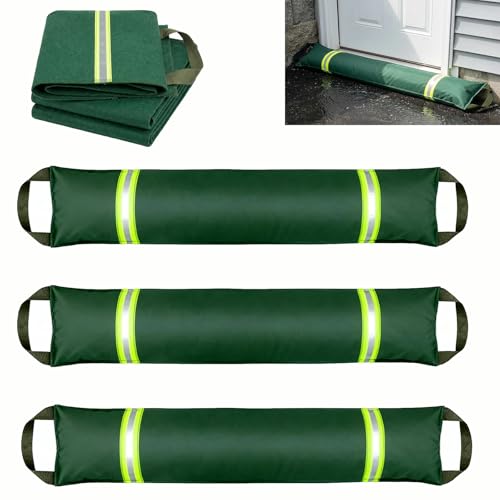 3FT Water Barriers for Flooding 3Pk Reusable Sandless SandBags for Flood