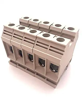Dinkle DK35N DIN Rail Terminal Block Screw Type UL 600V 150A 1/0-12AWG, Pack of 5