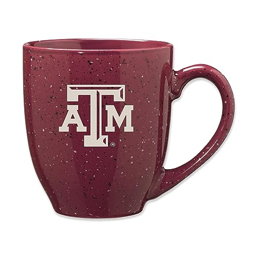Rico Industries NCAA Texas A&M Aggies Primary 16 oz Team Color Laser Engraved Speckled Ceramic Coffee Mug