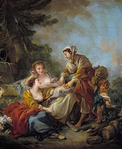 Tableau François Boucher La diseuse de bonne aventure pour remplacer un mur vide et triste