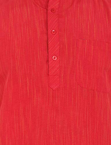 Image of LATEST CHIKAN Men's Cotton Regular Textured Short Kurta Half Sleeves - (SK-DJ)