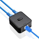 lan schalter steckdose 🔌【Hochgeschwindigkeits-Übertragung】RJ45 Netzwerk Switch Splitter mit einem Ethernet-Kabel der Kategorie 6 und einem RJ45-Anschluss unterstützt er 1000Mbps, um eine schnelle und stabile Datenübertragung zu gewährleisten, egal ob es sich um Dateiübertragung oder Online-Gaming handelt, Sie können ein effizientes Netzwerkerlebnis genießen.