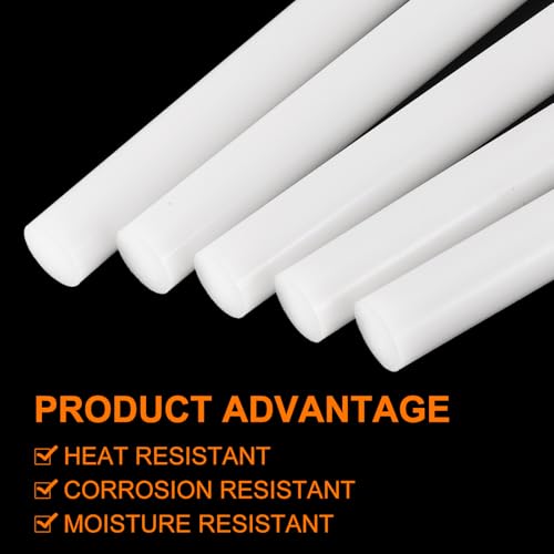 Image of uxcell 10 Pcs White Plastic Rods 20.5 x 500mm ABS Styrene Round Stick Round Solid Bar DIY Model for DIY Toys Building Making Architectural Model Making
