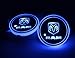 2pcs LED Car Cup Holder Lights for Dodge RAM, 7 Colors Changing USB Charging Mat Luminescent Cup Pad, LED Interior Atmosphere Lamp