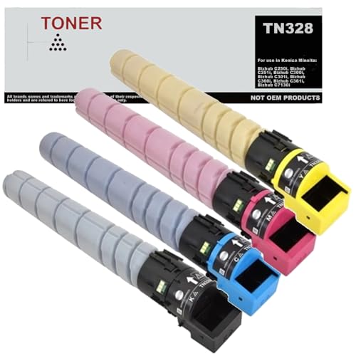Toner TN328 compatible Konica Minolta AAV8150 AAV8250 | Pack de 4 couleurs