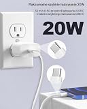 Ładowarka USB C Szybka Ładowarka do iPhone'a 17/Pro Max/17Air,16/16e/15 16 Plus, iPada Air/Mini, ładowarka USB C 20W, Wtyczka ładowarki USBC, Wtyczka ładowarki UsB C, Zasilacz USB c z kablem USBc 3M