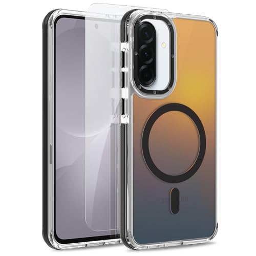 Image of Magnetic Case for Samsung Galaxy A36 5G [Compatible with Magsafe] [Cute Fashion Fluorescent Design] [1 Screen Protector] Slim Translucent Matte Case for Galaxy A36 5G 6.7 inch, Black