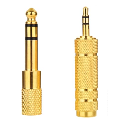 fdealz® [ 2 Pieces Headphone Adapter 6.35 mm (1/4 Inch) Male to 3.5...