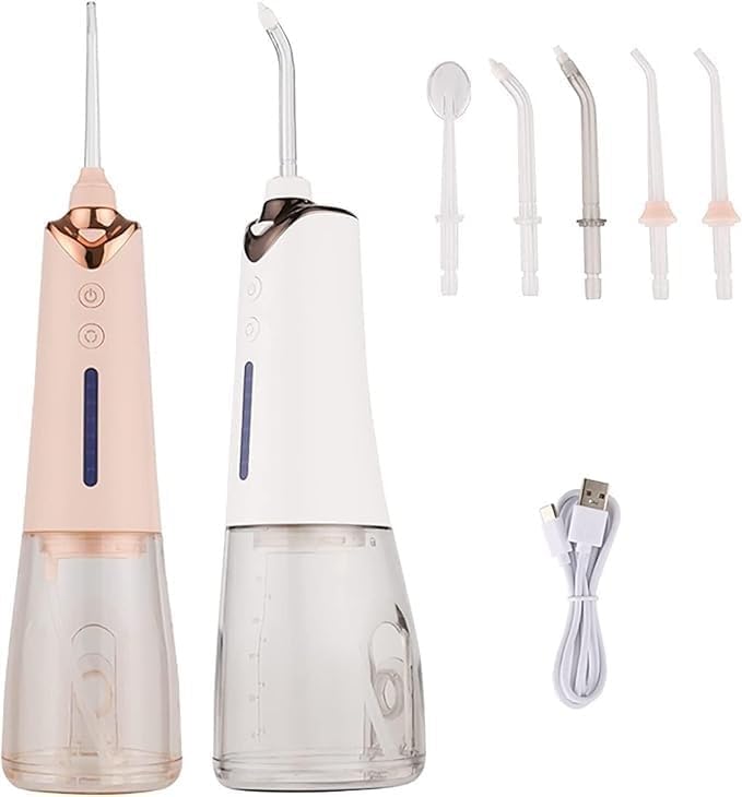 Cordless Water Flosser Oral Irrigator Dental Flosser - Water Flosser Cordless USB Rechargeable Portable Water Dental Flosser for Braces Shower Kids Water Flosser Oral Irrigator for Family Trave