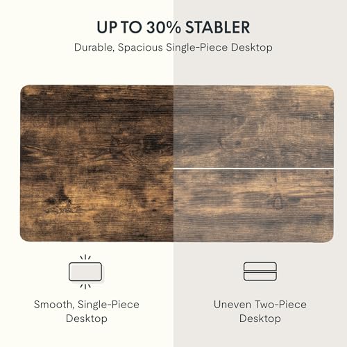 Image of FLEXISPOT EN2 Whole-Piece Standing Desk with Clamp Power Strip, 55 x 28 Electric Stand Up Height Adjustable Desk with Cable Management (White Frame + 55 inch Rustic Brown Desktop, 2 Packages)