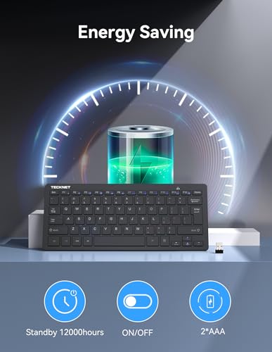 Tecknet 70553 2.4G Wireless Keyboard, Small Wireless Keyboard With Media Hotkeys, Ultra Slim Compact Wireless Keyboard, 12-Month Battery Life, Compatible With Pc, Desktop, Laptop thumb #4