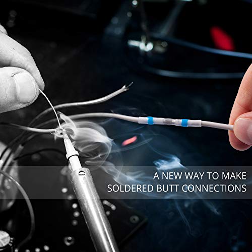 Wirefy 50 Pcs Solder Seal Wire Connectors Kit - Heat Shrink Solder Butt Connectors - Waterproof Solder Sleeves - Self Soldering Wire Connectors - Set 26-10 Awg #TOP2