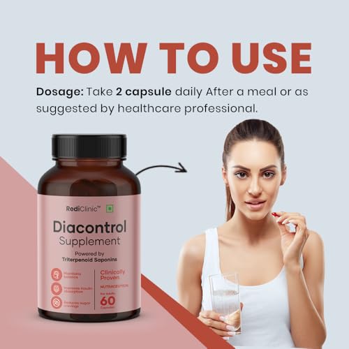 Image of DiaControl Capsules for Diabetes | Made with Gudmar, Karela, Jamun, Shatavari |Helps Manage Blood Sugar Levels & Healthy Glucose Levels | Pack of 2-60 Capsules