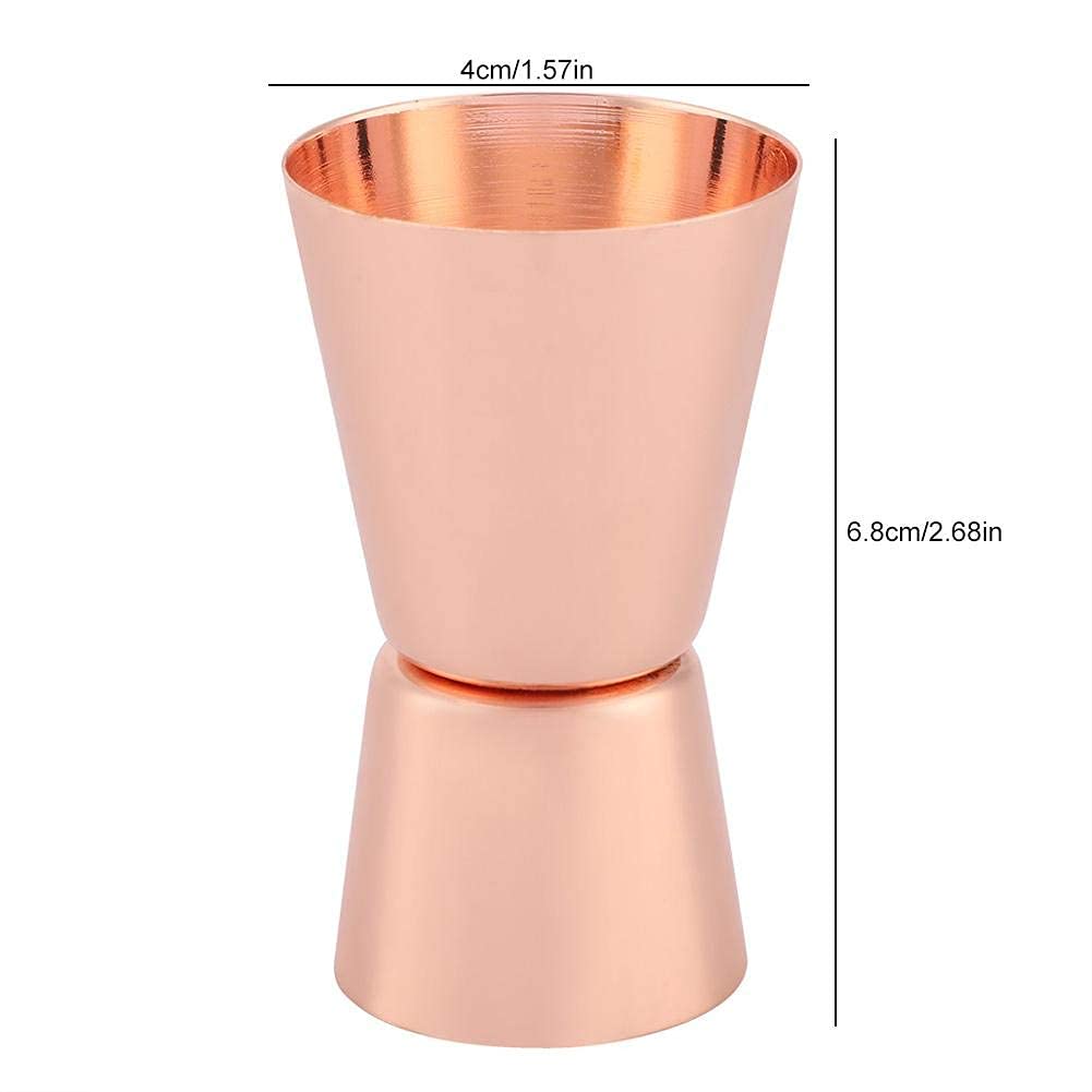 HERCHR Cocktail Jigger, Stainless Steel Jigger 0.5 oz/1 oz Double Jigger Bell Jigger Measuring Jigger Cocktail Measuring Cup for Bartending, Bar Home Kitchen, Rose Gold, 4x4x6.8cm