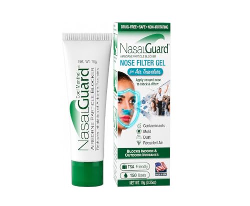 Image of for Air Travelers | Cabin Air Protection Gel | Helps Block Dust, Mold & Airborne Contaminants | Drug-Free, Applied Around Nose | TSA Friendly | 150+ Uses (Cool Menthol, 10g)