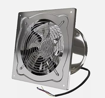 7 in Stainless Steel Exhaust Fan Wall Mounted Ventilation Fan for Kitchen Bathroom