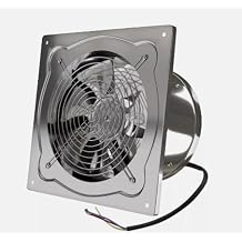 7 in Stainless Steel Exhaust Fan Wall Mounted Ventilation Fan for Kitchen Bathroom