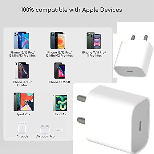 Image of 20W Adapter Charger Compatible with Apple iPhone Charger iPhone 14 /13 /12 /11 /X Series USB C Type Pd2.0 Charger Adapter with 6 Months Warranty|6 Months Warranty|Pd Adapter Only,White