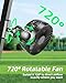 NiuWasmile Magnetic Golf Cart Fan Rechargeable,10000mAH Battery Operated Portable Fan with 3 Speeds,30H Working Time,LED Lantern,360° Rotatable Head, Fits EZGO/Club Car/Yamaha Golf Cart