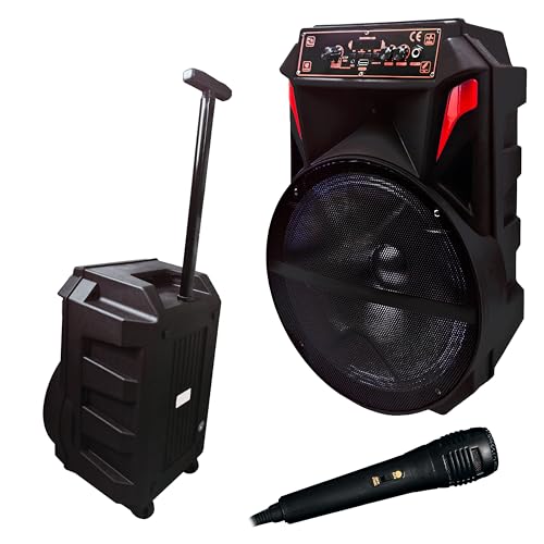 MAKA Speaker Wireless Bluetooth 130W Portatile con Microfono Impianto Audio Cassa Attiva con Effetti di Luce Rgb MP3 USB/SD Batteria Ricaricabile Suono Pulito Equalizzatore (12 130 watt)