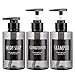 300ml Leere Shampoo-Flasche, Segbeauty 3pcs Kunststoff-Pumpspenderflasche, 10,1 Unzen Nachfüllbare Shampoo-Pumpflaschen für die Dusche Körperseife Haarspülung Hotel Badezimmer Grau
