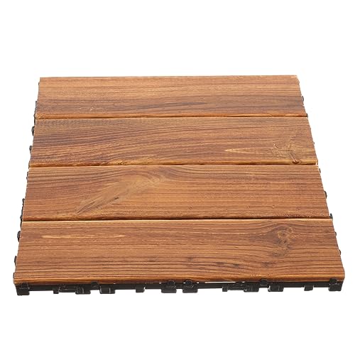 OSALADI Piastrelle Per Terrazze Da Balcone Piastrelle Per Pavimenti in Legno Per Esterni Ad Incastro Facili Da Installare Non Resistenti Allacqua Legno Carbonizzato