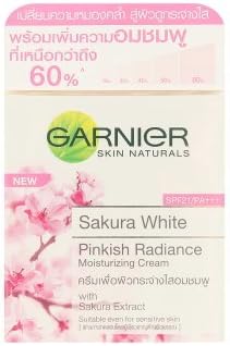 Garnier Skin Naturals Sakura White Pinkish Radiance Moisturizing Cream with Sakura Extract Spf21/pa+++ 50 Ml. ( by abobon )best sellers