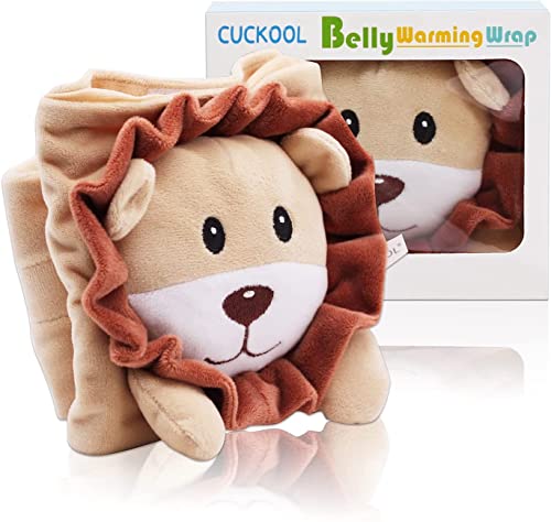 Image of Baby Colic and Gas Relief, Heated Tummy Wrap for Newborns Belly Relief by Soothing Warmth, Baby Heating Pad Swaddling Belt Relief & Soothe Gas, Colic and Upset Stomach in Babies and Toddlers (Lion)