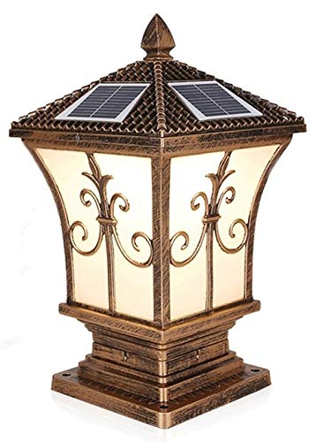 Lampe pilier lampadaires boule créative E27 extérieur étanche avec colonne solaire