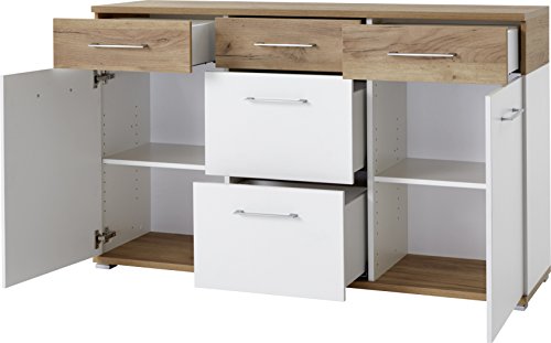 Germania 3778-513 Sideboard GW-Topix | In Weiss und Navarra-Eiche | 144 x 87 x 40 cm - 3778-513 Germania 3778-513 Sideboard GW-Topix | In Weiss und Navarra-Eiche | 144 x 87 x 40 cm
