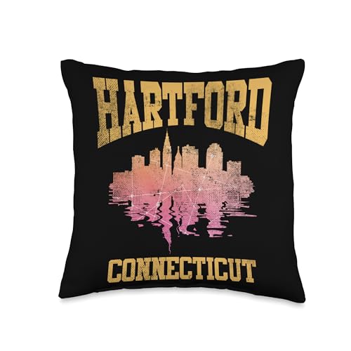 Hartford CT | Connecticut Skyline Sports Throw Pillow