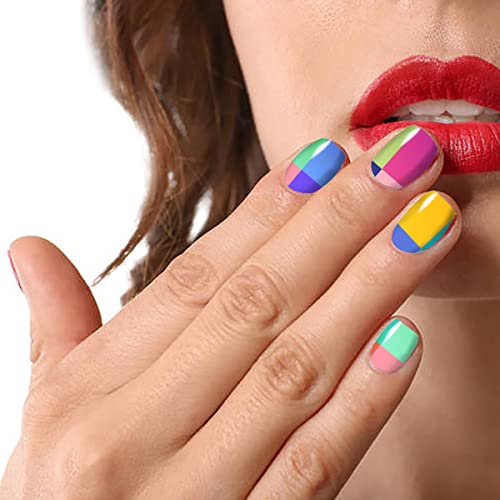 Jerclity 12 Sheets Aurora Gradient Color Nail Polish Strips With Nail File Self-Adhesive Graffiti Cloud Rainbow Nail Stickers Full Nail Wraps For Women Kids Nail Strips Manicure Kit For Diy Nail Art #TOP3
