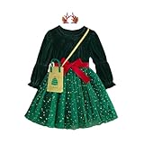 JBin Rich Toddler Girls Christmas Dress Ages 3-7, Sequin Tulle Holiday Party Outfit with Lining, Soft Easter Birthday Dress