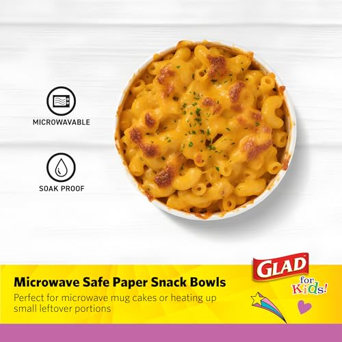 Image of Glad for Kids Unicorn Paper Mini Snack Bowls, Lids Not Included - Heavy Duty Disposable Snack Cups with Unicorn Print, No Lids Included, 6 Ounce, 20 Count