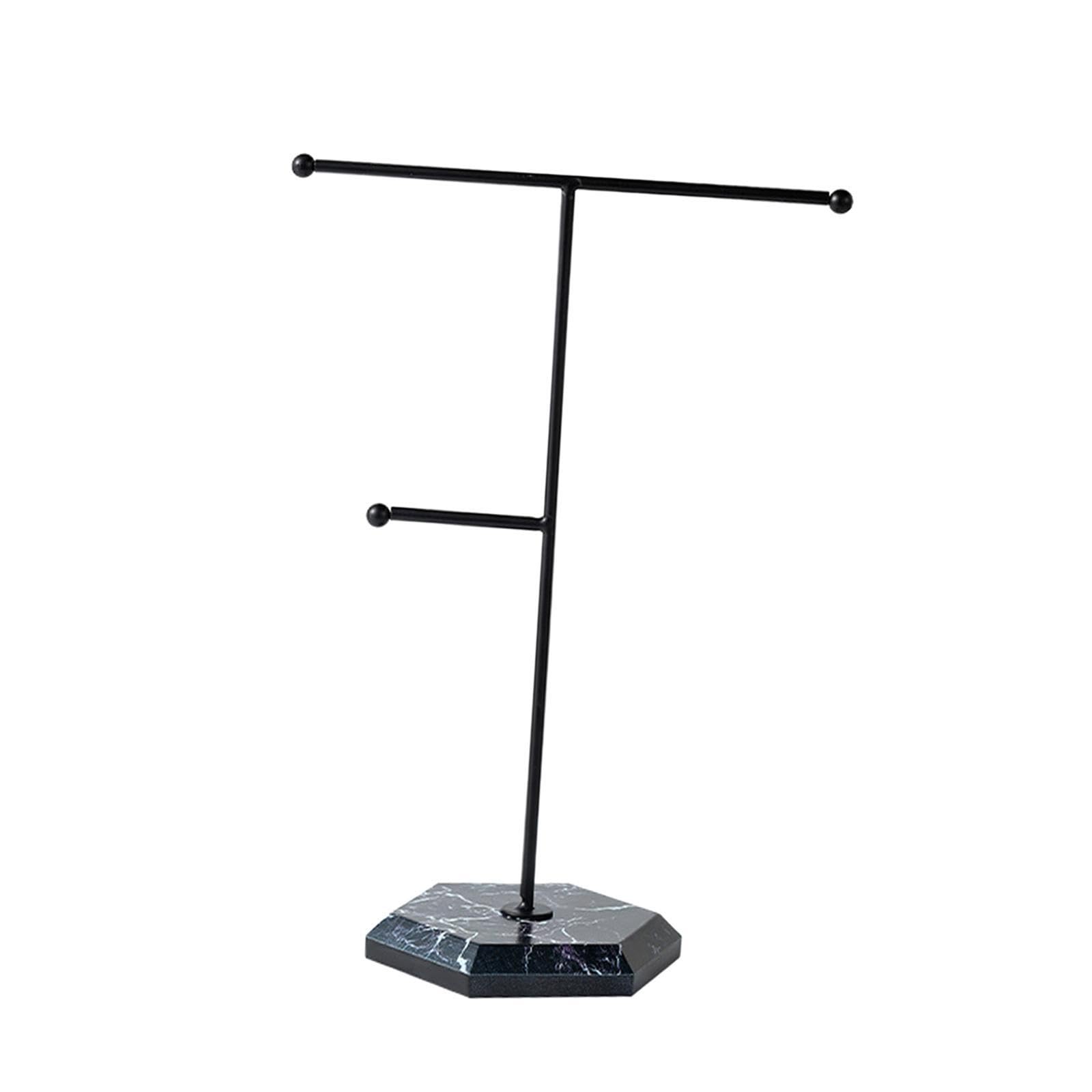 Yixannx Black Multi Functions Jewelry Display Stand Jewelry Organizer Metal Organizer Showcase Dresser Home Earrings Watches Rings Bracelets Holder Necklace Hanger, 18.5X26cm
