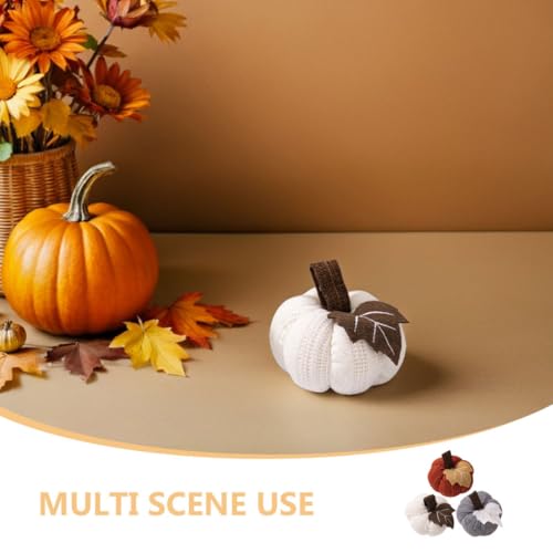 Mini calabazas de ganchillo para mesa de Acción de Gracias decoración otoñal PRETYZOOM en casa 4