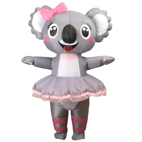VURPOKSI Inflatable Koala Costume for Adults Funny Blow up Halloween Costume Ballet Dress Cosplay Party Halloween Suit for Women
