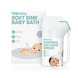 Soft Sink Baby Bath and Control The Flow Rinser Cup Bundle | Bathtime Essentials for Infants