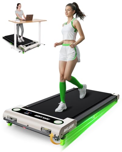AKLUER Incline Under Desk Treadmill - 2.5HP Home Walking Pad, Compact Fitness Equipment with Remote Control & LED Display, White - image 1