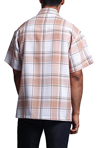 G-Style USA Western Casual Checkered Plaid Short Sleeve Button Up Shirt3